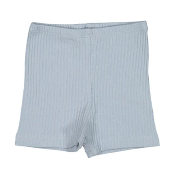 Blue Ribbed Solid Short