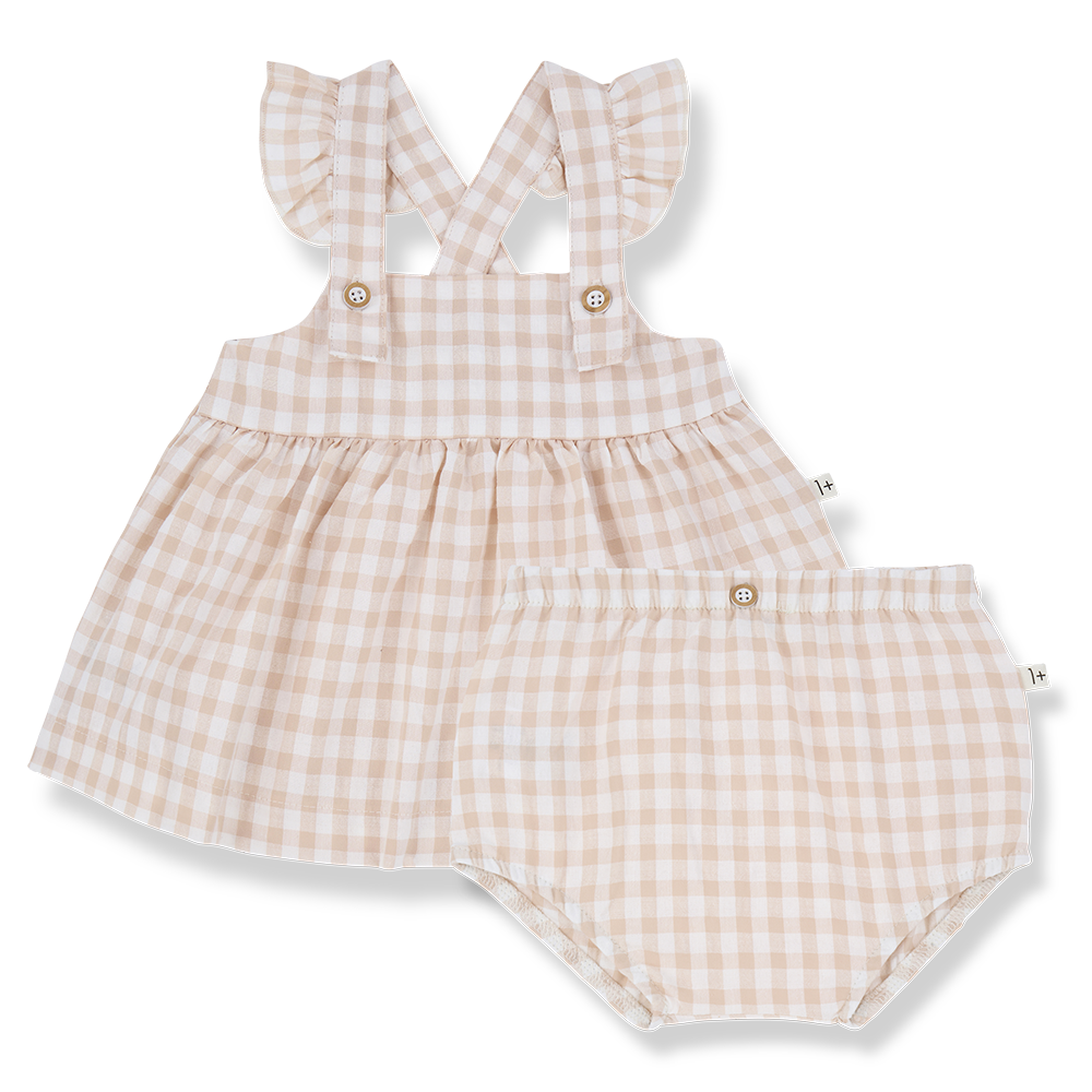 1 + In The Family Rhodes Blossom Gingham Dress and B‚Ä¶ | Les Mini