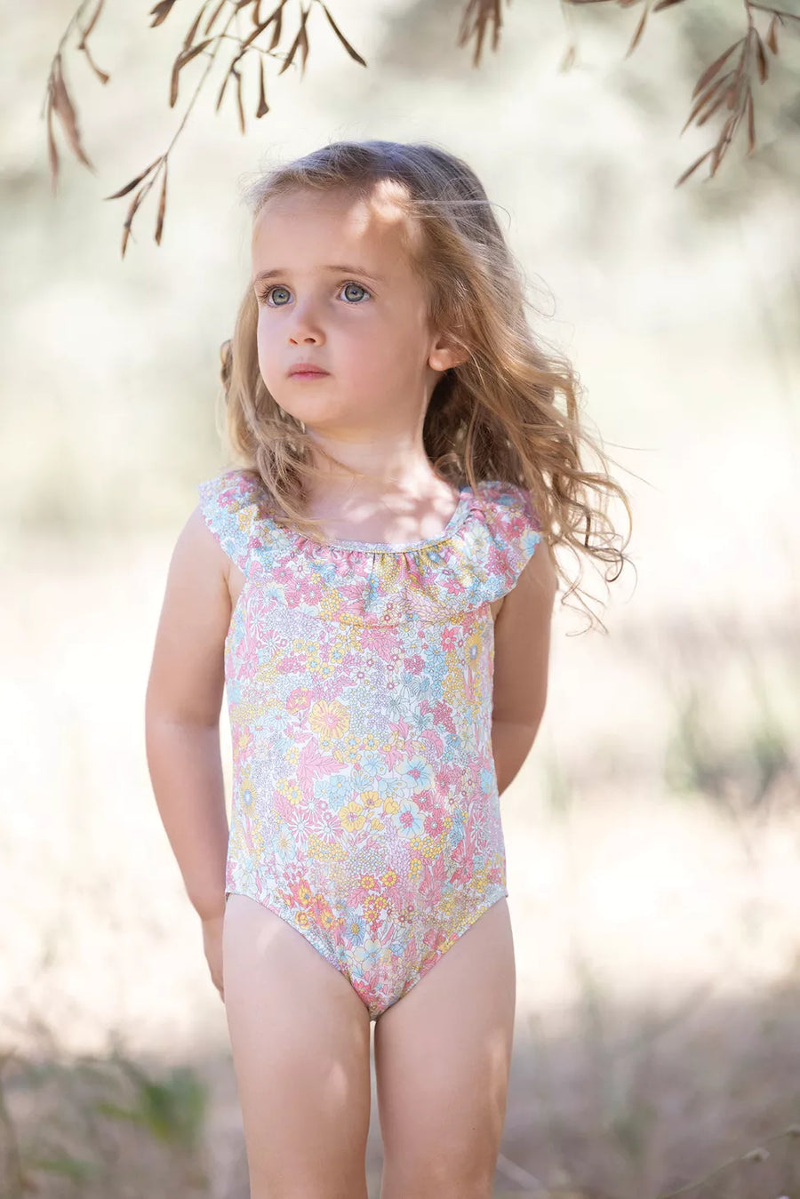 Pink Liberty Floral Ruffled Swimsuit