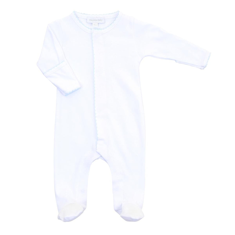 Essentials Blue Trim Footie
