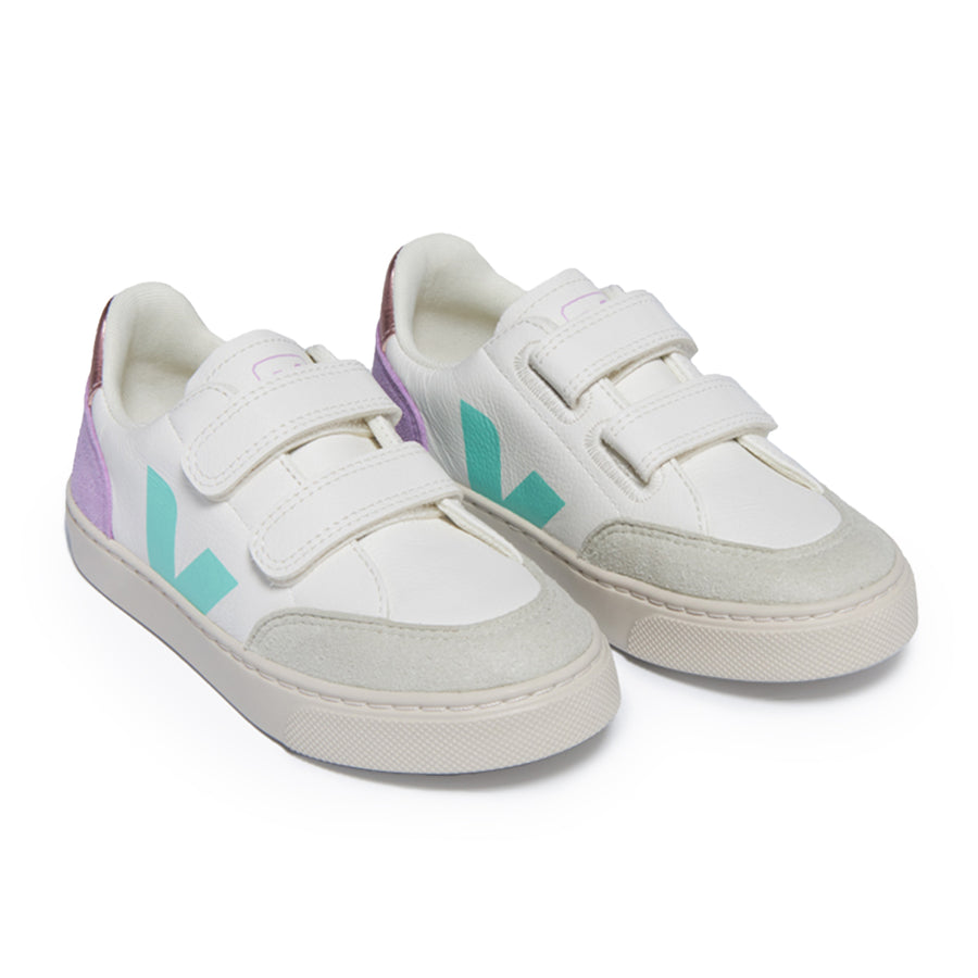 V-12 White Multicolor Orchid Velcro Sneaker