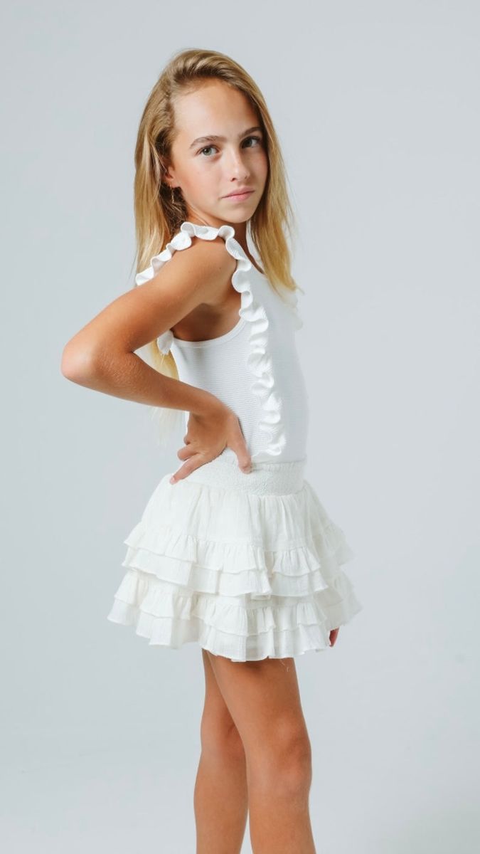 Saline White Lurex Skirt