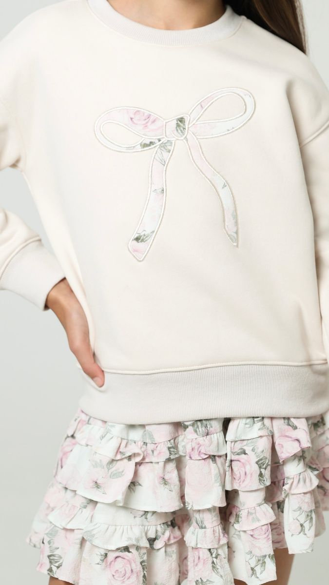 Epi Dusty Rose Bow Sweatshirt