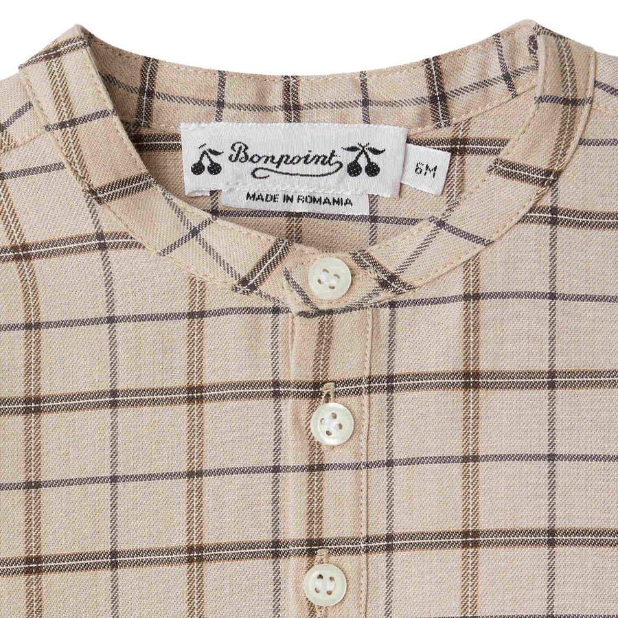 Polisson Beige Check Baby Shirt