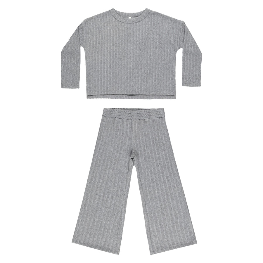 Dusty Blue Cozy Rib Knit Set