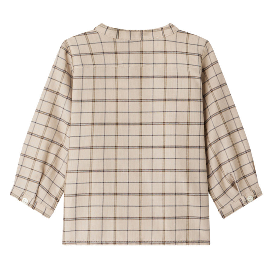 Polisson Beige Check Baby Shirt