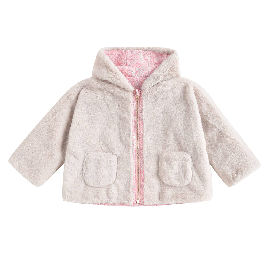 Felvet Pink Mountain Avens Reversible Baby Jacket