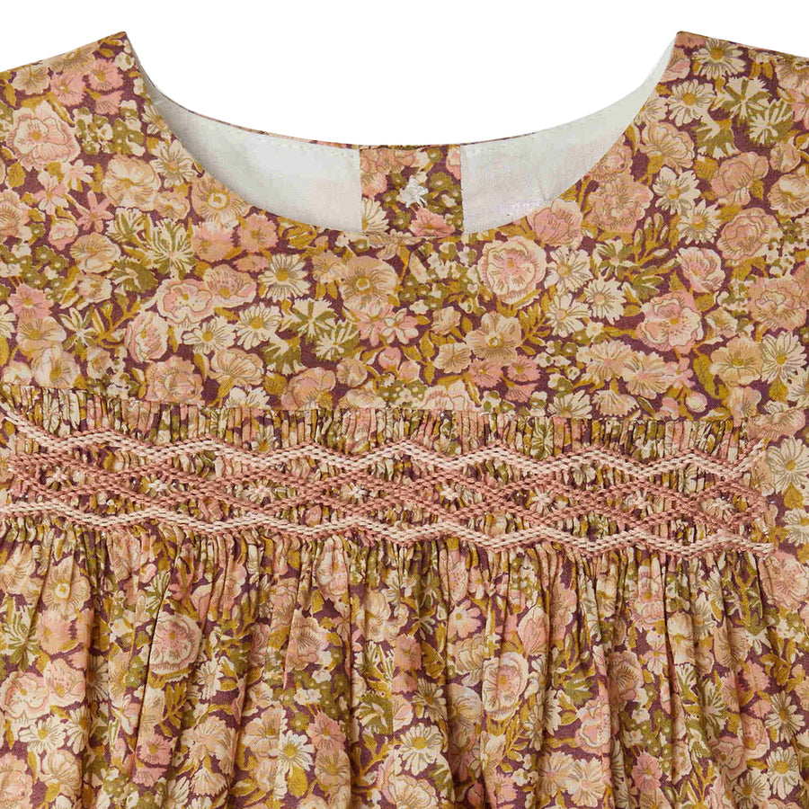 Felicie Camelia Pink Liberty Smocked Dress
