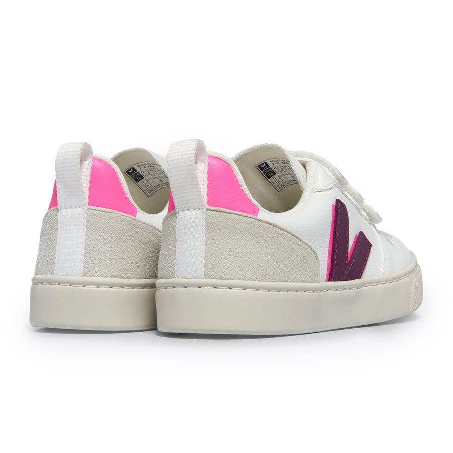 V-10 White Magenta Sari Velcro Sneaker