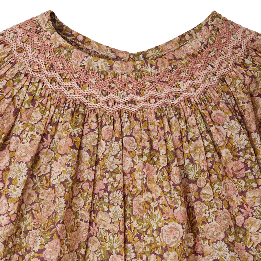 Griotte Pink Camelia Smocked Blouse