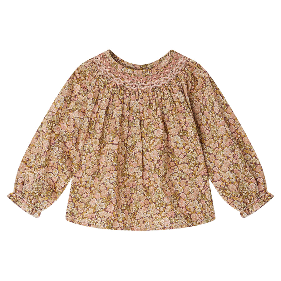 Griotte Pink Camelia Smocked Blouse
