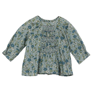 Blissi Blue Lierty Floral Blouse
