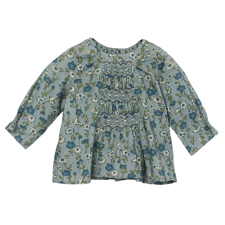 Blissi Blue Lierty Floral Blouse