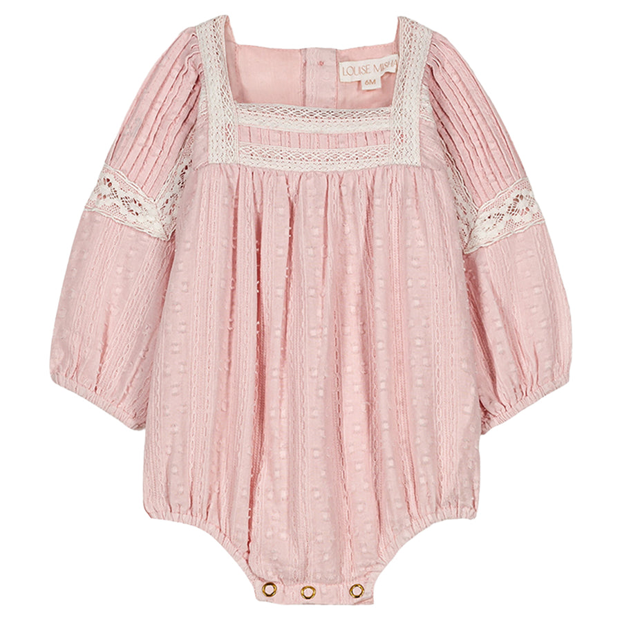 Janetta Light Pink Dobby Romper