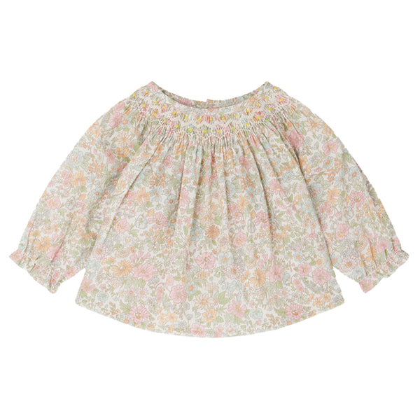 トップス Herlipto GardenFloralprint RibbonBlouse Griotte Liberty Floral Smocked Blouse – Les Mini