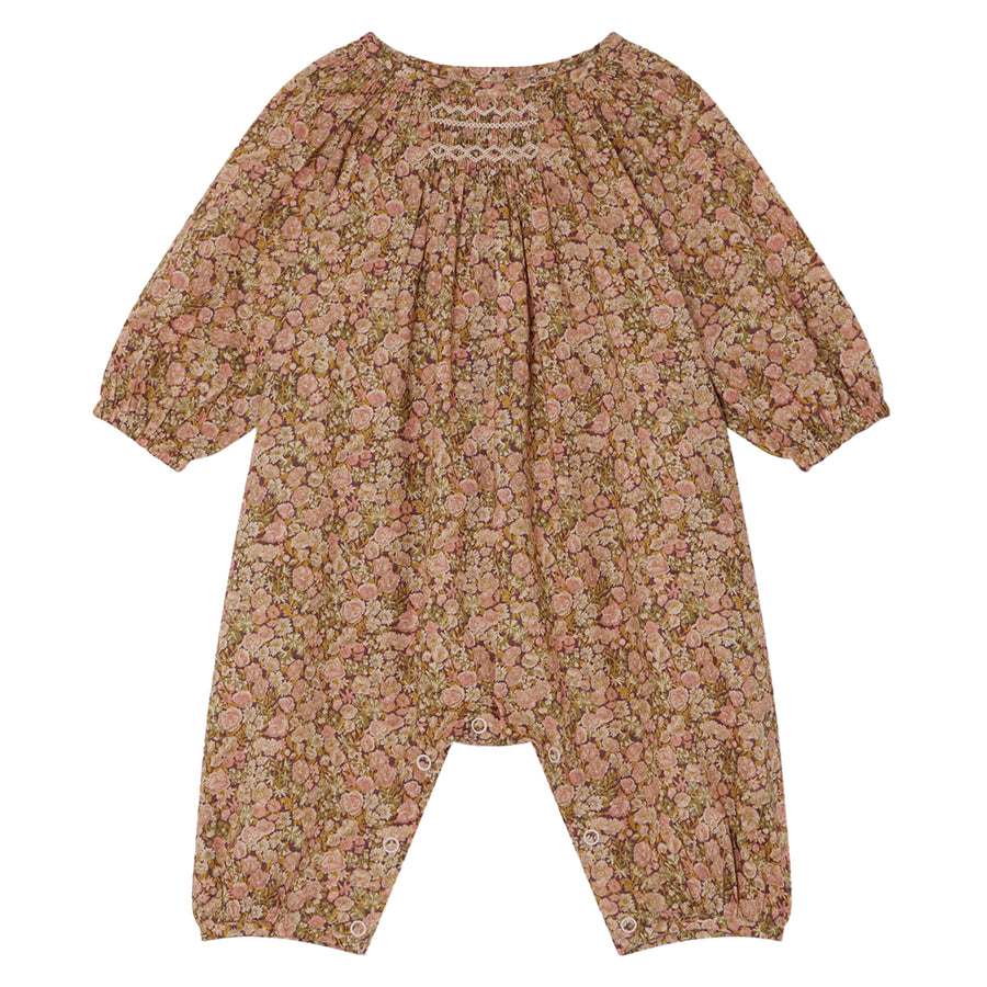 Jia Camelia Pink Smocked Jumpsuit