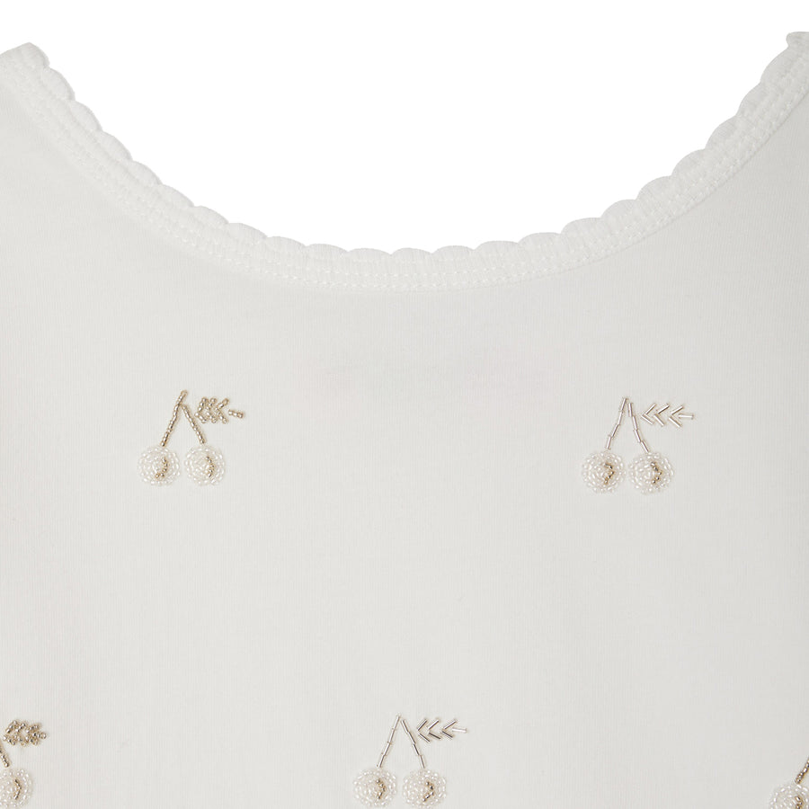 Jibou Cherry Beaded Long Sleeve T-Shirt