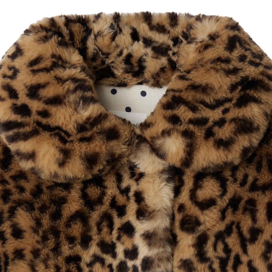 Dougie Leopard Faux Fur Coat