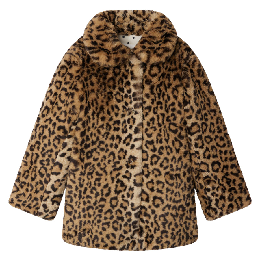 Dougie Leopard Faux Fur Coat
