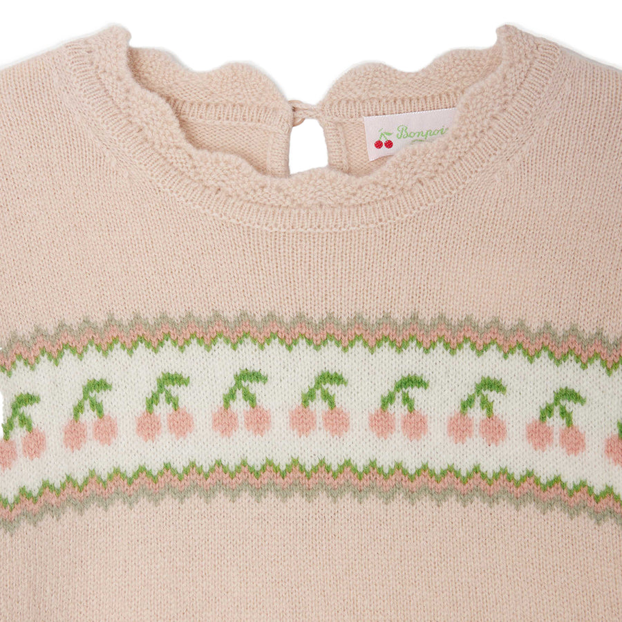 Jaana Cashmere Cherry Embroidered Sweater
