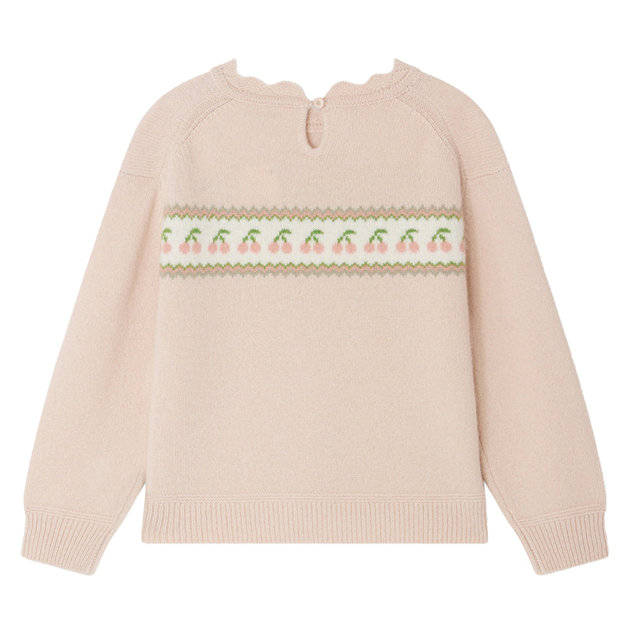 Jaana Cashmere Cherry Embroidered Sweater