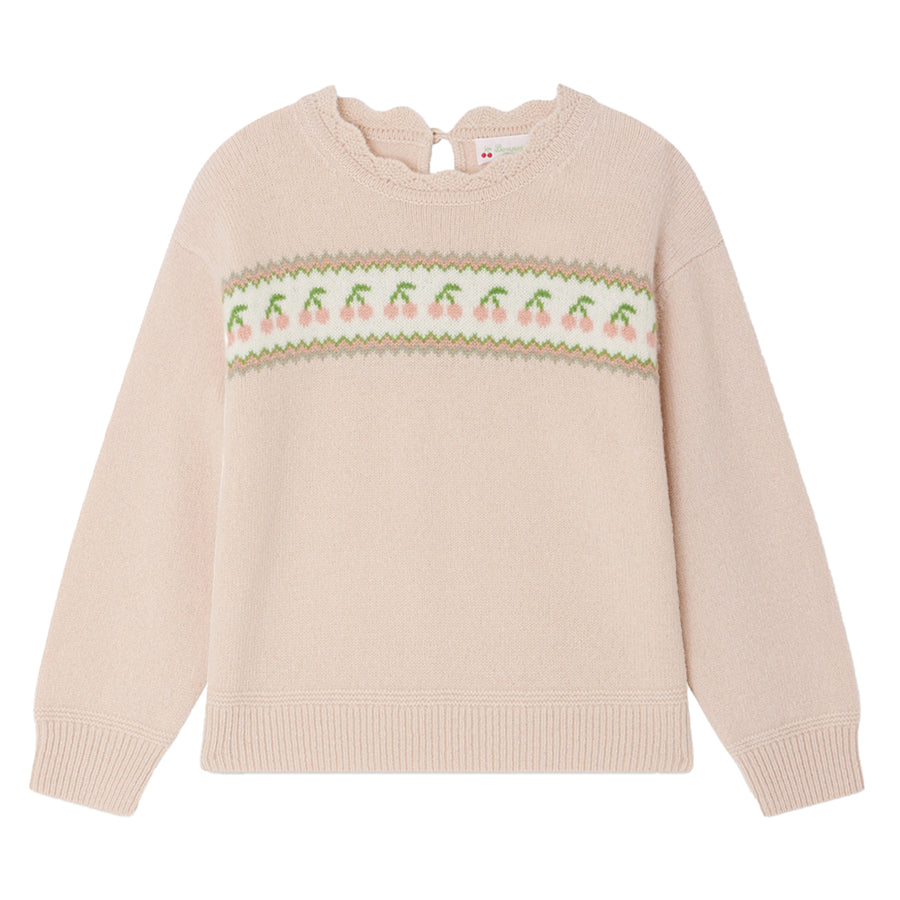 Jaana Cashmere Cherry Embroidered Sweater