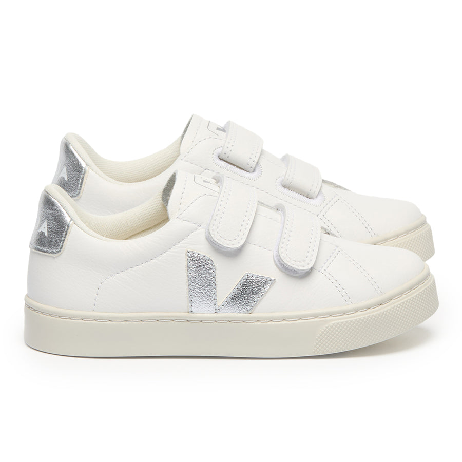 Esplar White Silver Velcro Sneaker