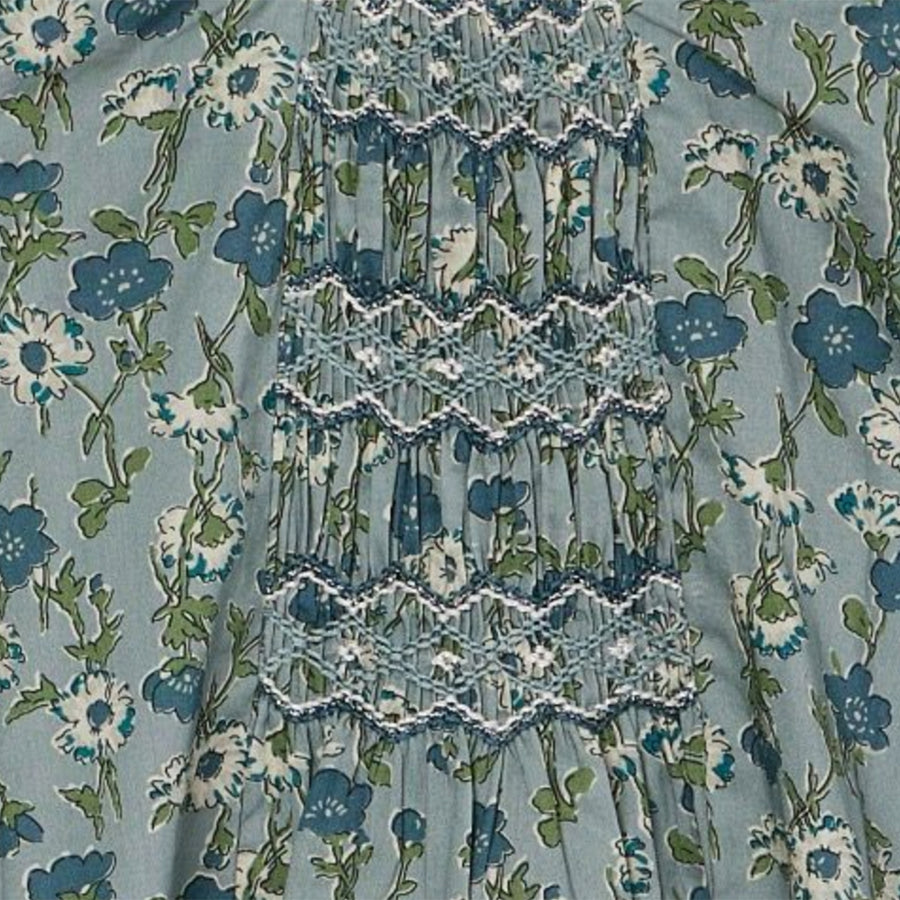 Blissi Blue Lierty Floral Blouse