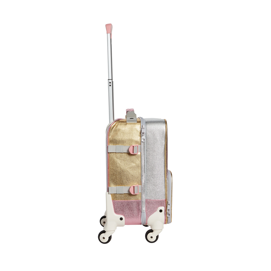 Mini Logan Suitcase Pink Silver