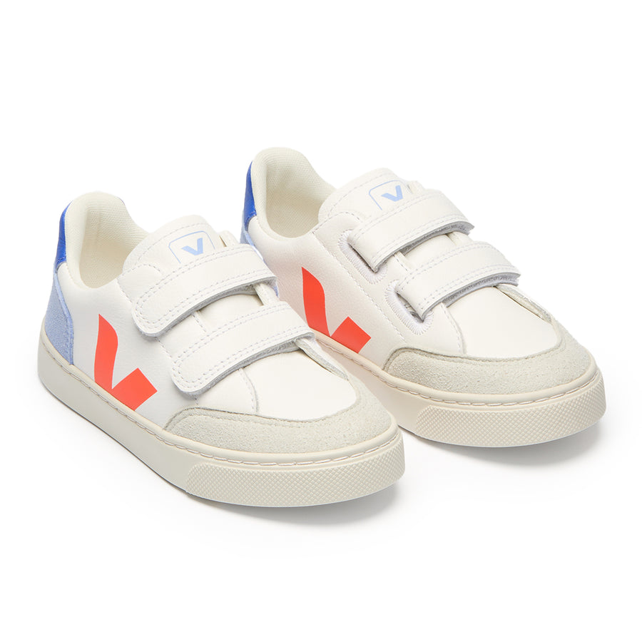 V-12 White Multico Orange Fluo Velcro Sneaker