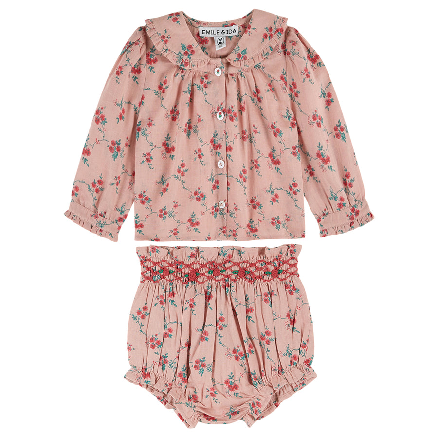Aster Floral Blouse & Bloomer Set