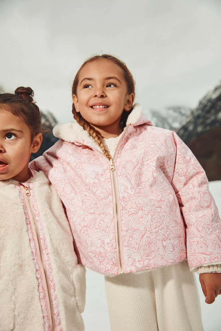 Felvet Pink Mountain Avens Reversible Baby Jacket