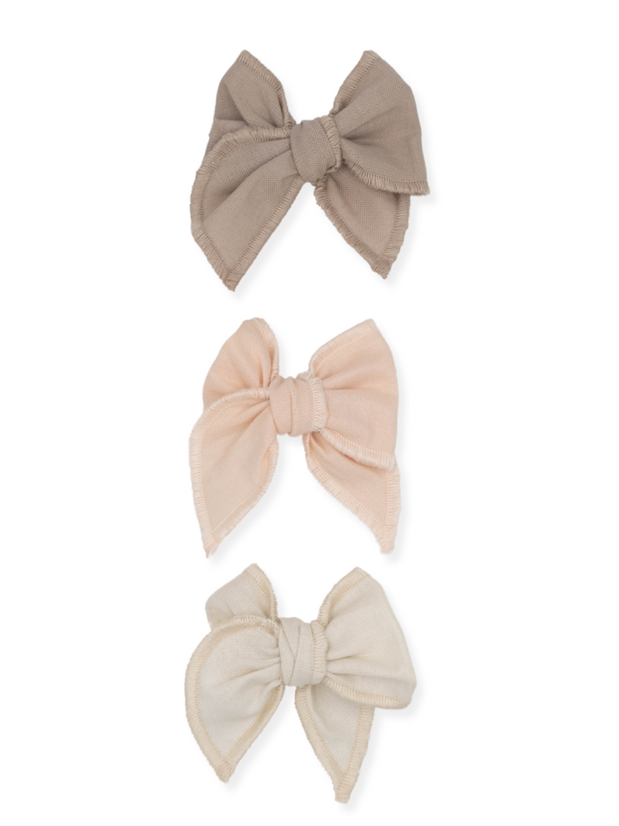 Set of 3 Neutral Mini Fable Bows