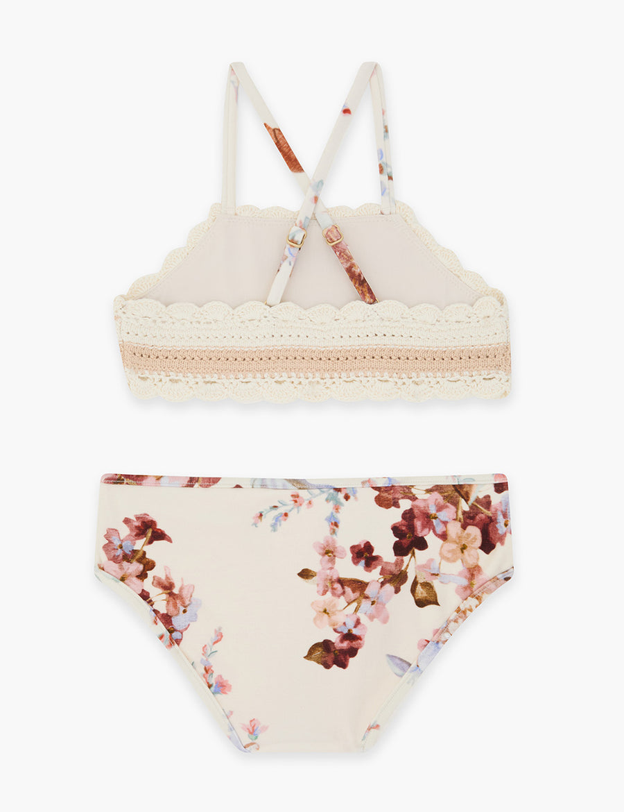 Awaken Ivory Floral Knit Bikini