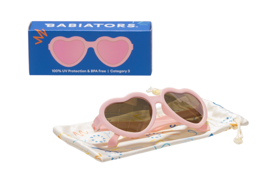 Pink Heart Rosegold Sunglasses