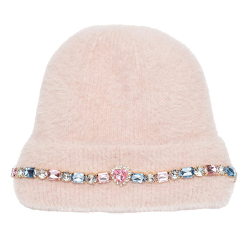 Cotton Candy Pink Jeweled Beanie
