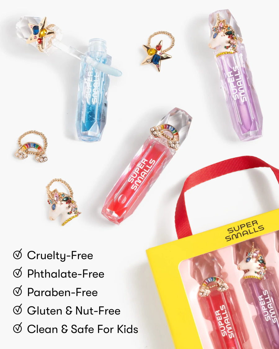 Gloss It Rainbow Lip Gloss Ring Set