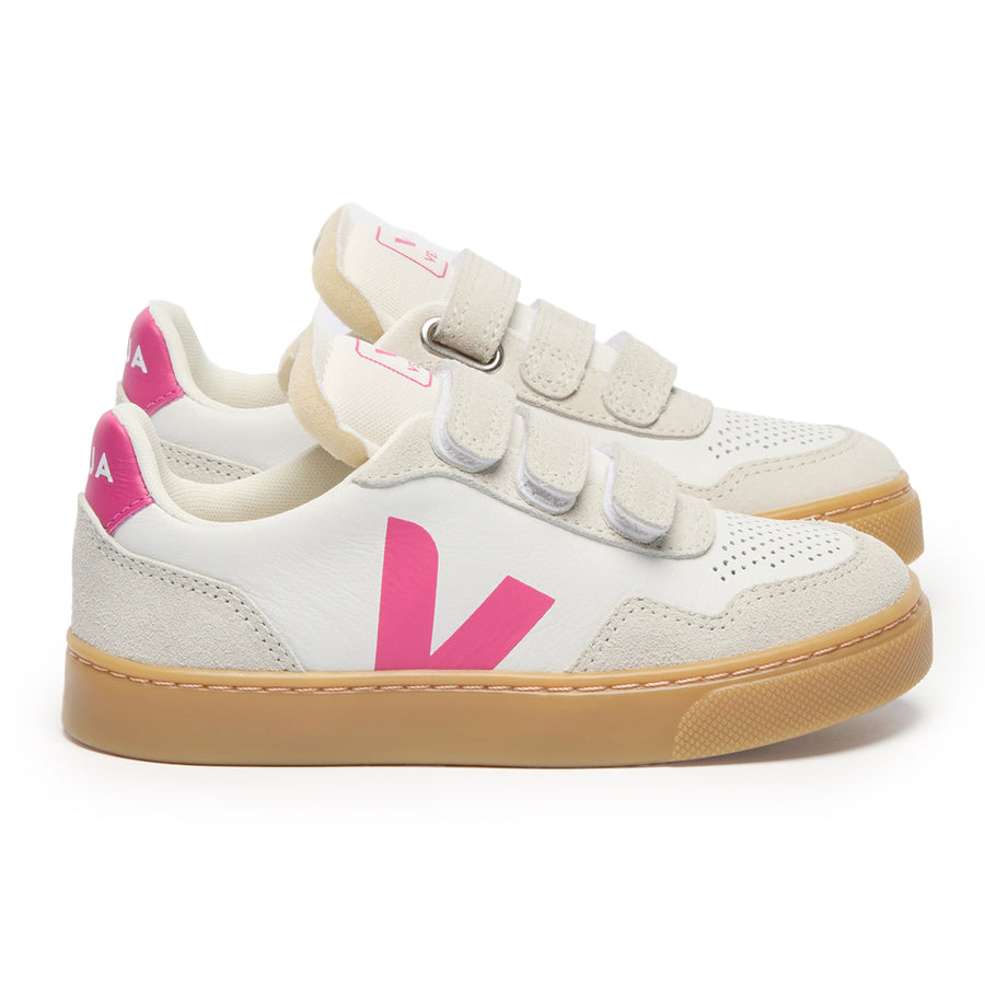 V-90 White Mia Natural Velcro Sneaker
