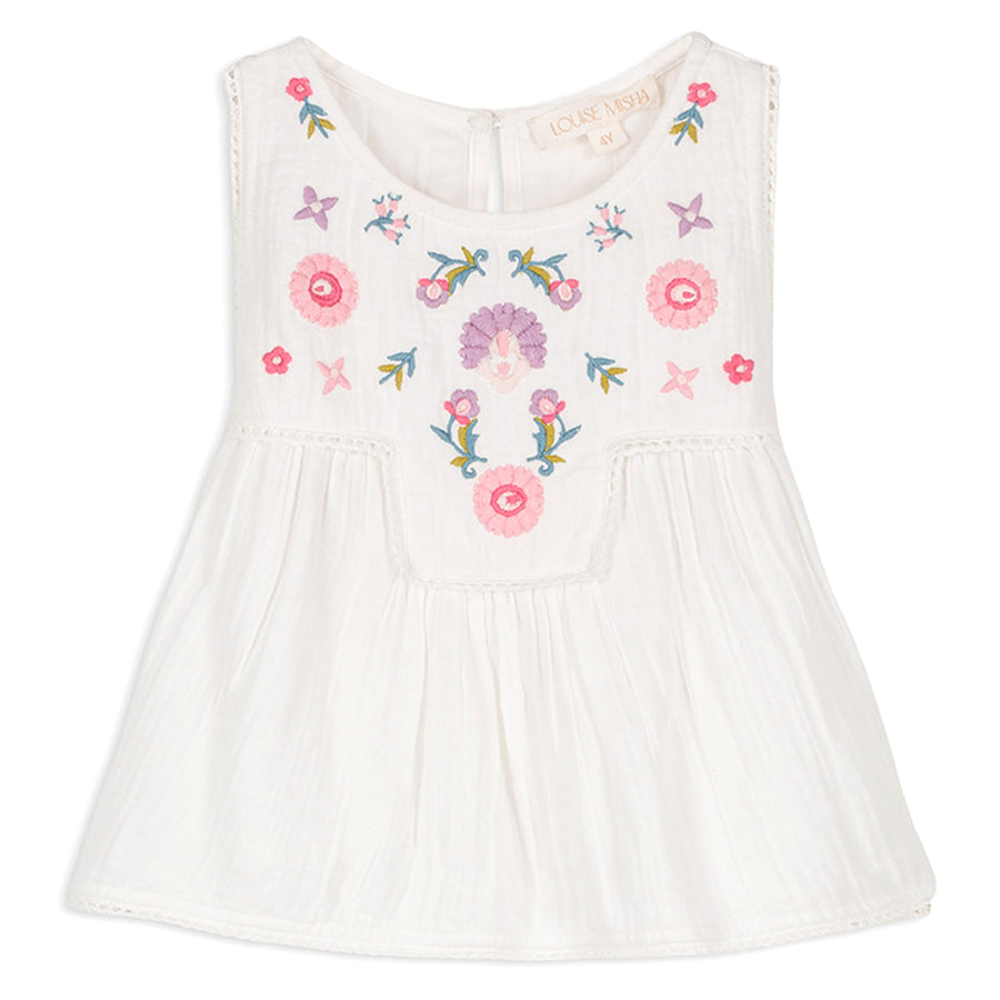 Solenia White Embroidered Blouse