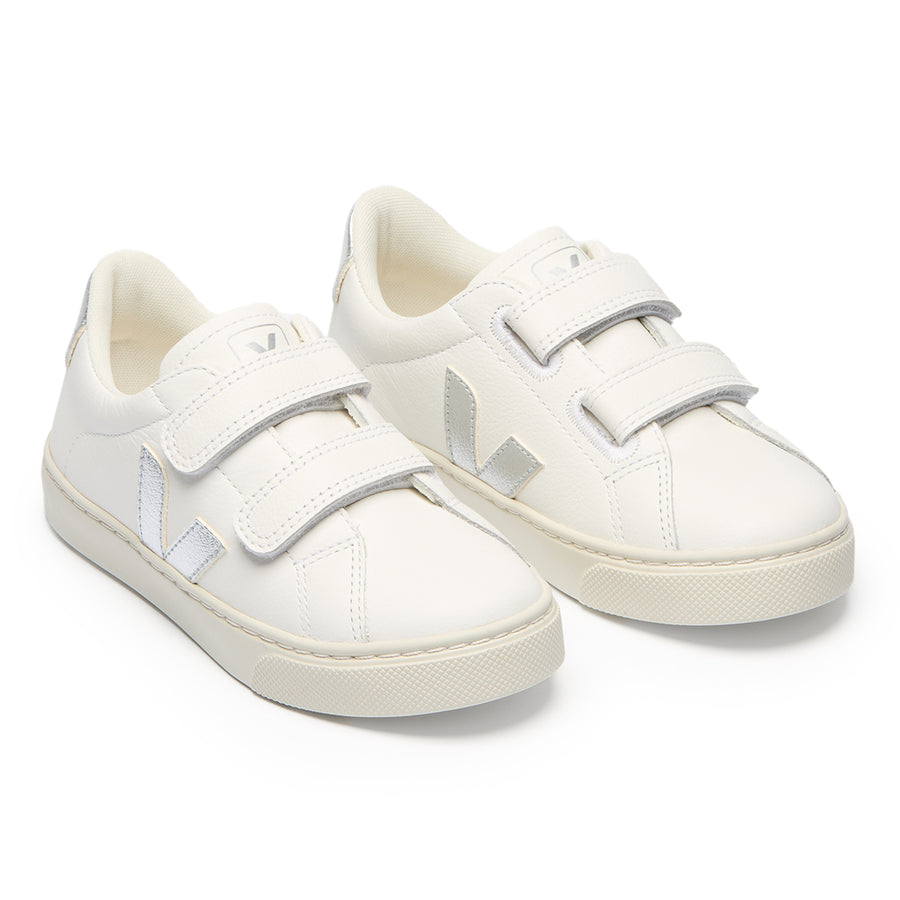 Esplar White Silver Velcro Sneaker