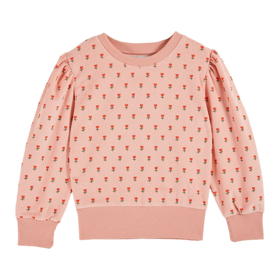 Pink Tulip Terrycloth Sweatshirt