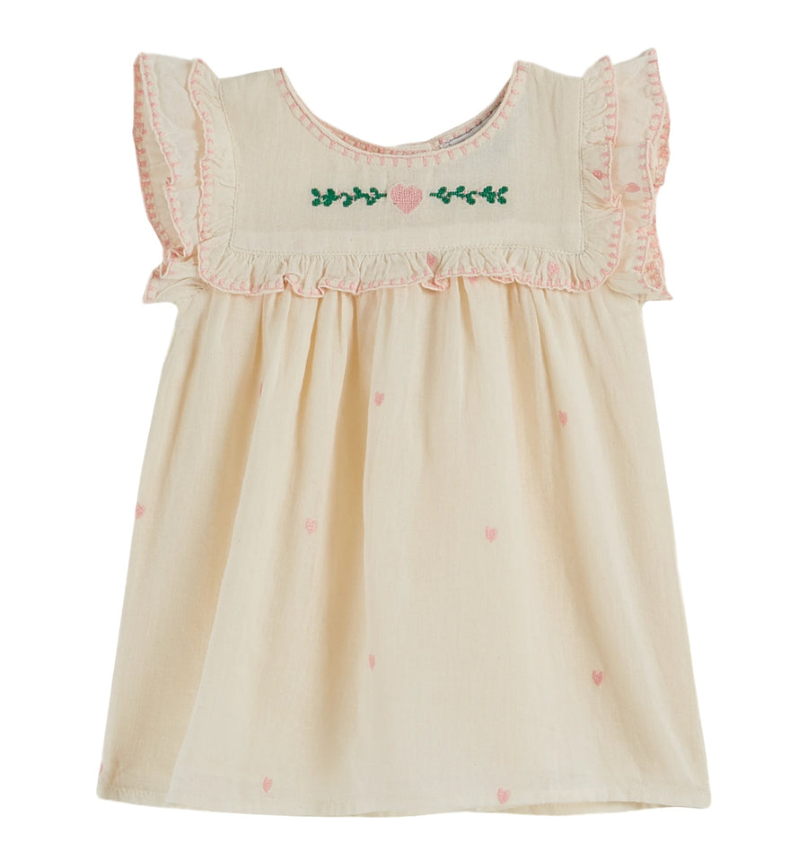 Heart Embroidered Baby Dress