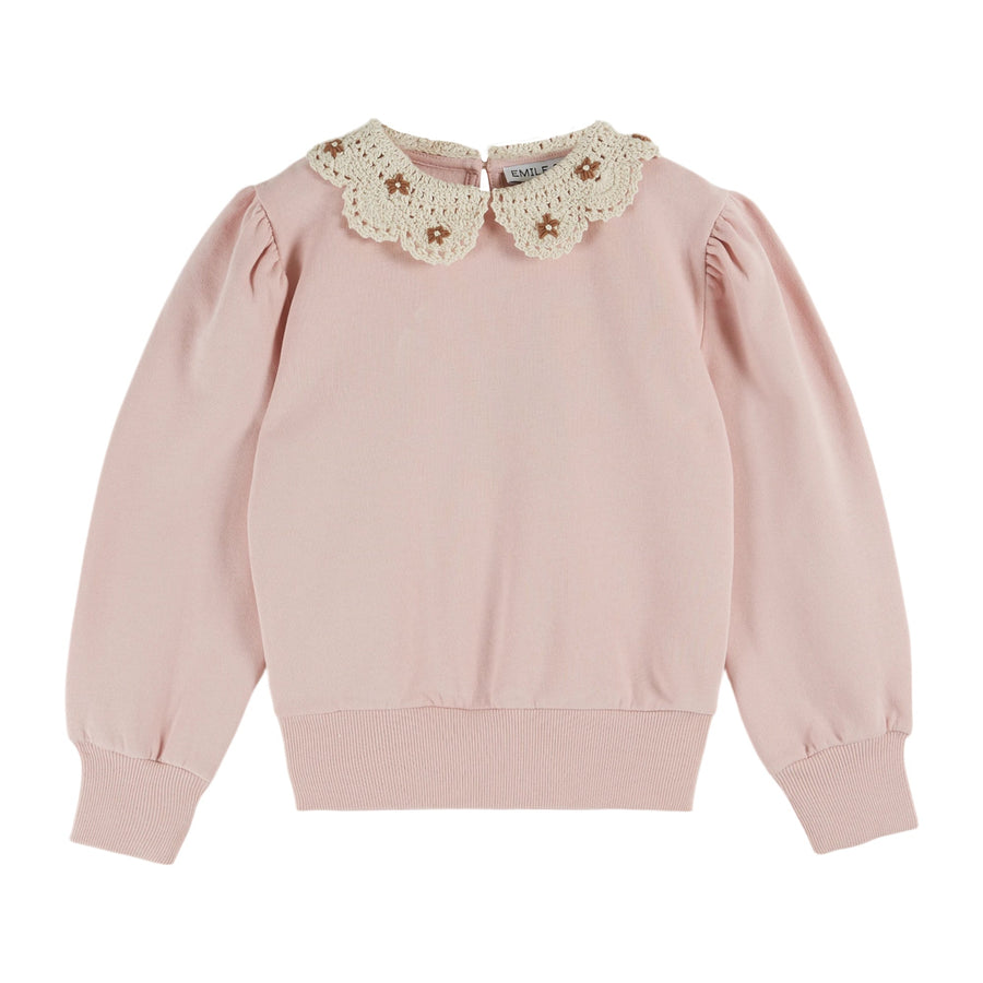 Peony Crochet Collar Sweatshirt