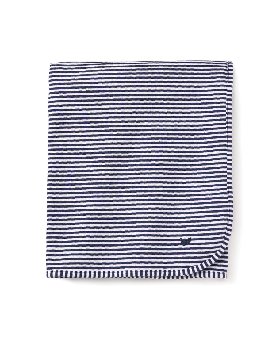Navy Stripe Baby Blanket