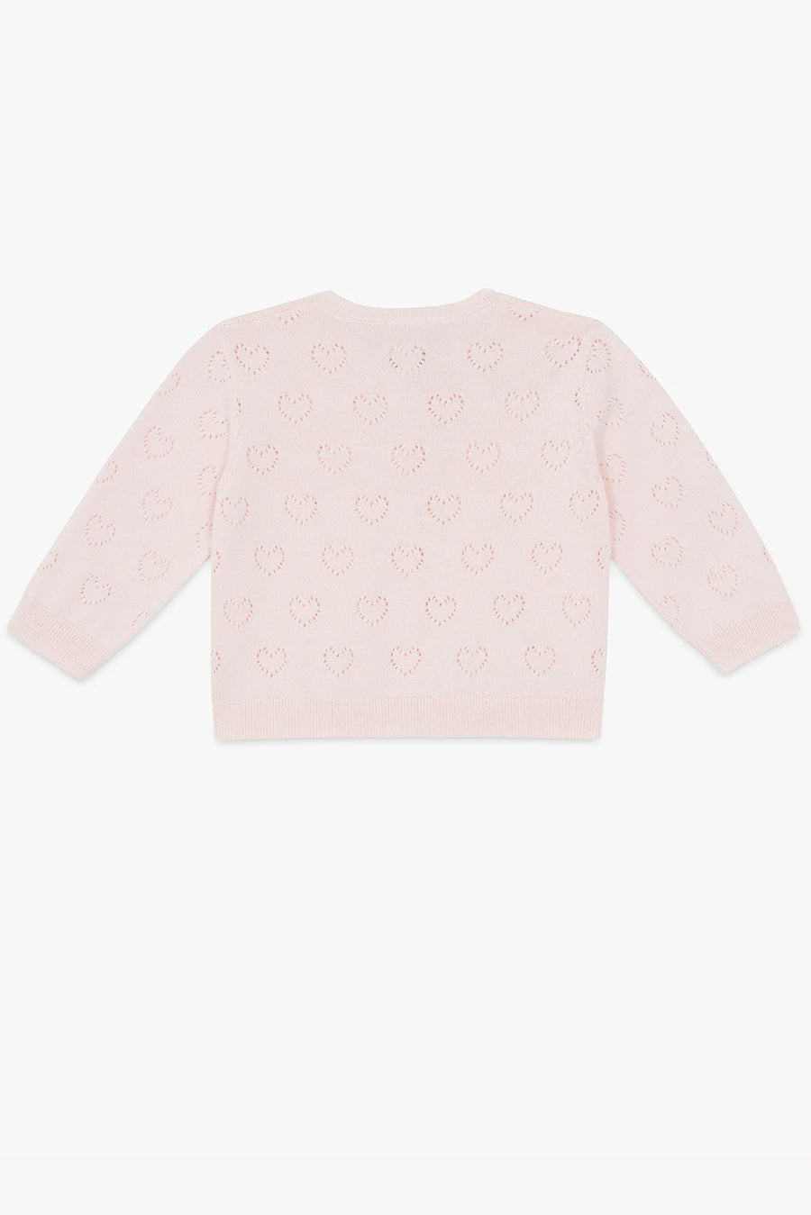 Lilet Pink Openwork Heart Cardigan