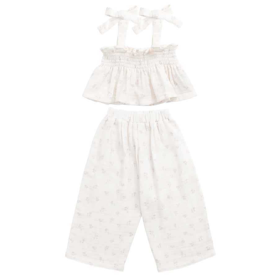 Odette Pauline Pink Blouse and Pant Set