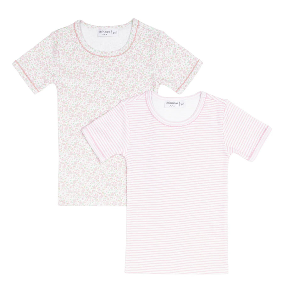 Pink and Antique Floral T-Shirt 2-Pack Set
