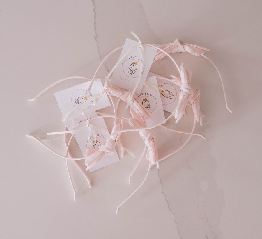 Bella Light Pink Bow Headband