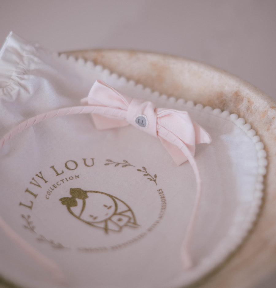 Bella Light Pink Bow Headband