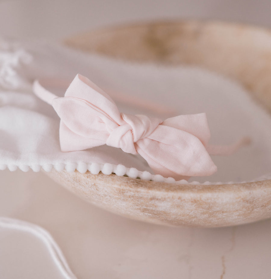 Bella Light Pink Bow Headband
